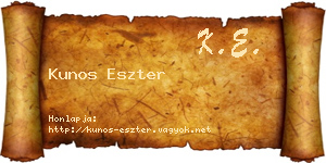 Kunos Eszter névjegykártya